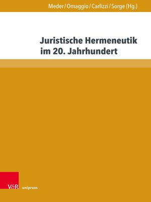 cover image of Juristische Hermeneutik im 20. Jahrhundert